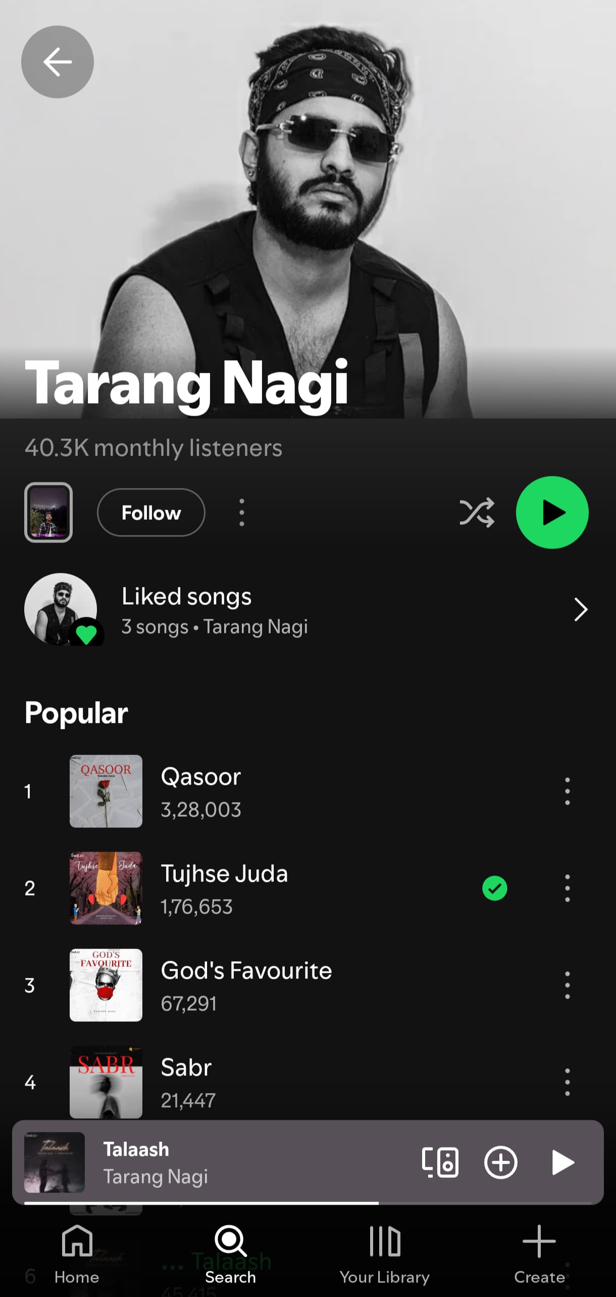 Spotify artist profile
